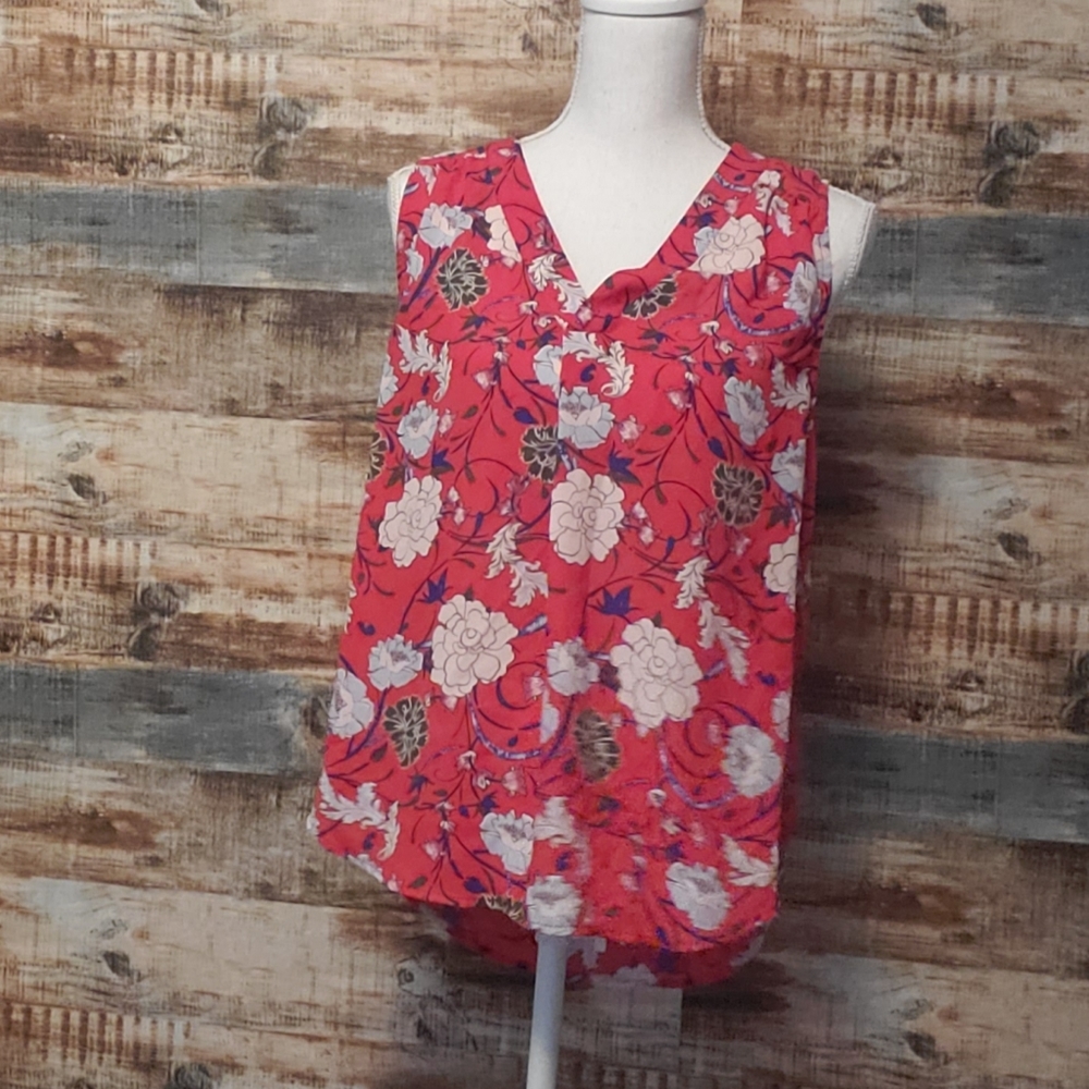 🌟 3 for $15 Deal! 🌟 Elaine Rose pink red flower tank top M